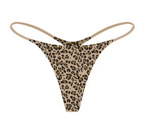 Woman thong leopard print. vector illustration