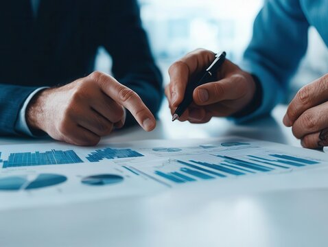 Business partners reviewing global investment opportunities, digital financial charts, international business growth, capital strategy