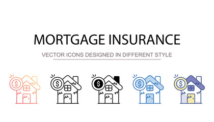 Obraz premium Mortgage Insurance icon design with white background stock illustration