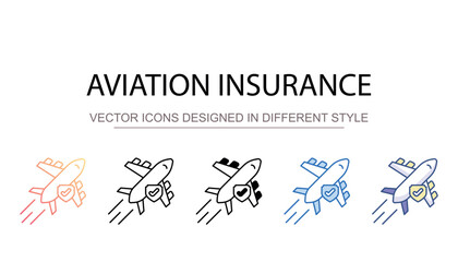 Aviation Insurance icon design with white background stock illustration