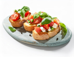 Bruschetta isolated on white background 