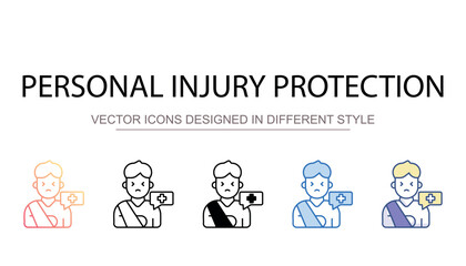 Personal Injury Protection icon design with white background stock illustration