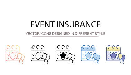 Event Insurance icon design with white background stock illustration