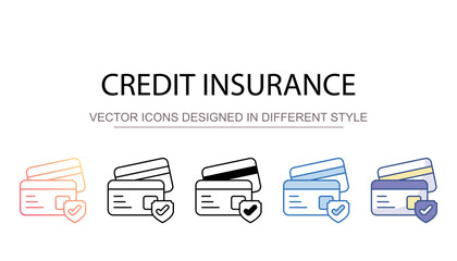 Credit Insurance icon design with white background stock illustration