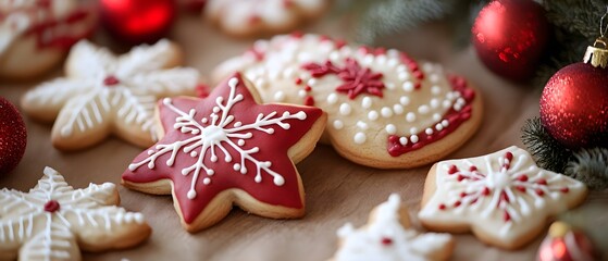 Festive Sugar Cookies Decorated for the Holidays