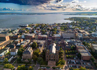 Aerial view of Charlottetown, the capital and largest city of the Canadian province of Prince...