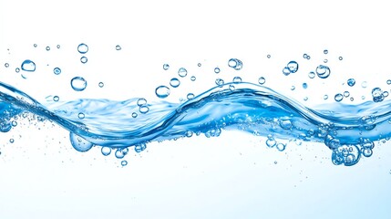 A dynamic, clear wave of water with bubbles, showcasing the beauty and fluidity of nature's essential element.