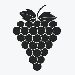 Minimalist vector illustration of grapes silhouette on white background for elegant designs.