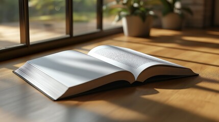 A Book With A Blank Page Lying On The Floor.   Generative AI