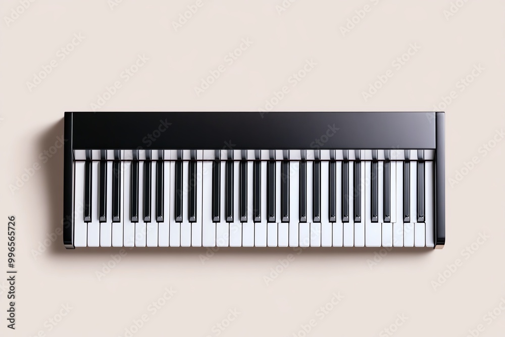 Aufkleber a simple graphic of a piano keyboard, showing only the black and white keys in a minimalist style