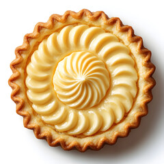 Butter tasty cookie or biscuit top view isolated on white background