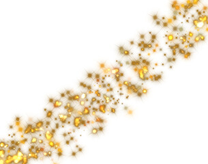 Gold stars. Confetti celebration, Falling golden abstract decoration for party, birthday celebrate, anniversary or event, festive