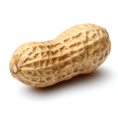Unpeeled peanut isolated on white background