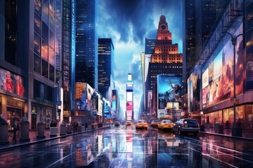 Fototapeta premium Busy New York City architecture metropolis.