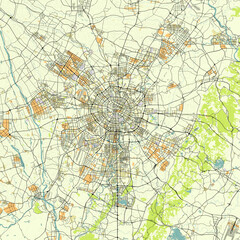 Vector city map of Chengdu, Sichuan, China
