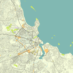 Fototapeta premium Vector city map of Dar es Salaam, Tanzania