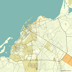 Vector city map of Luanda, Angola