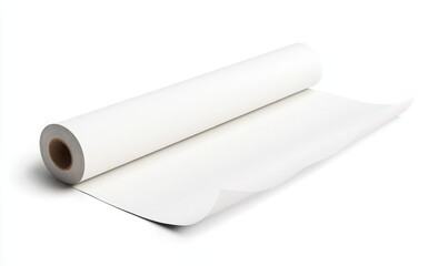 Mockup of white wallpaper in twisted rolls, from the side