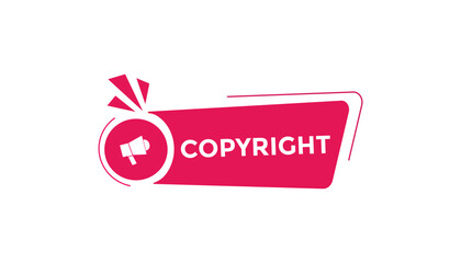 Copyright button web banner templates. Vector Illustration 