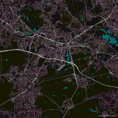 Vector city map of Katowice, Poland