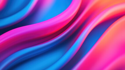 Vibrant abstract waves of pink and blue color blend seamlessly together.