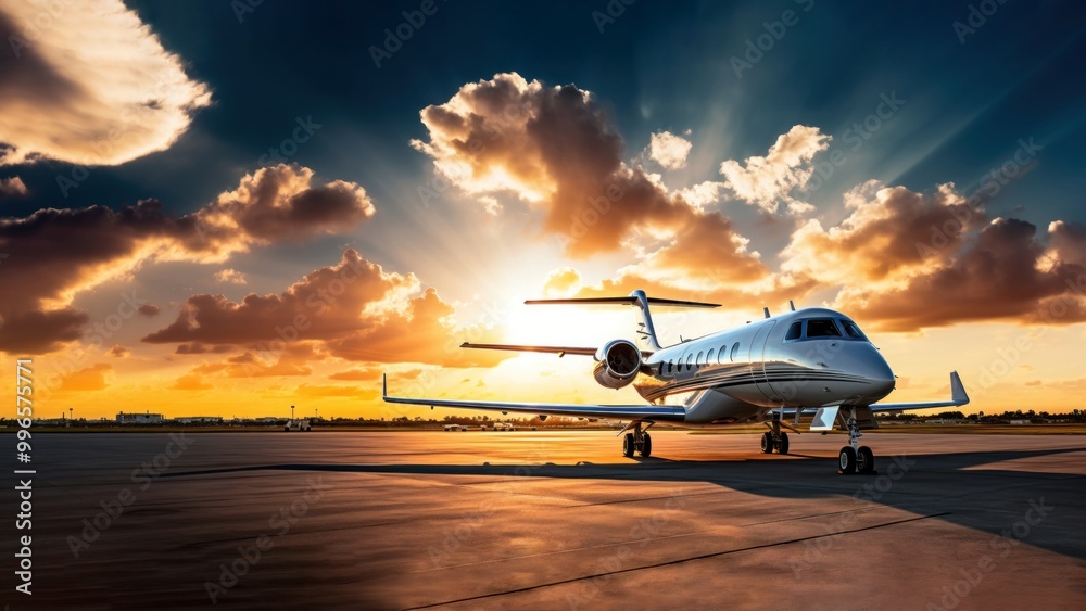 Canvas Prints photo of private jet on apron.