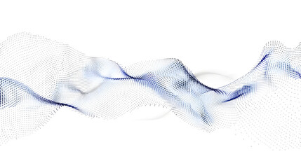 White abstract background with grey flowing particles. Digital future technology