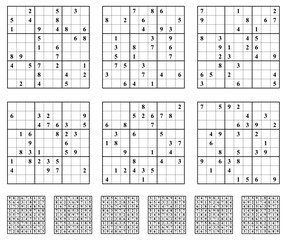Sudoku game set with answers medium Difficulty.
