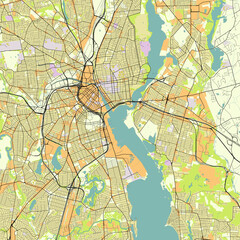 Vector city map of Providence Rhode Island, USA