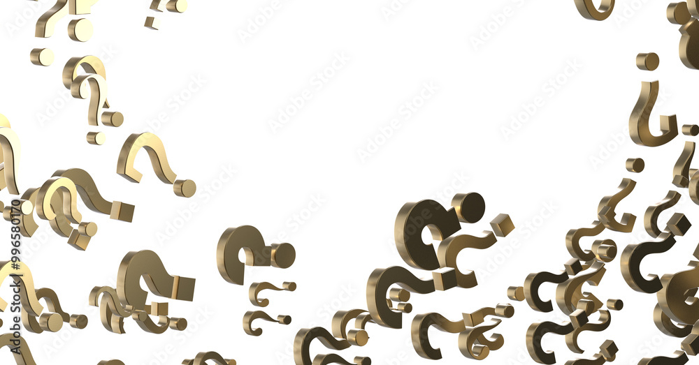 Poster Infinite question marks, original 3d rendering