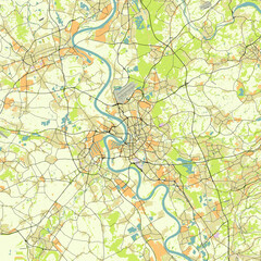 Vector city map of Dusseldorf, Germany