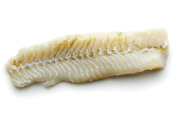 Naklejka premium Fresh prepared white fish fillet isolated on white background