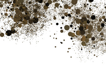 Euphoric Eruption: Magnificent 3D Illustration Showcasing Bursting gold Confetti PNG