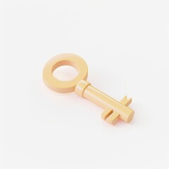 key in 3D style on a white background
