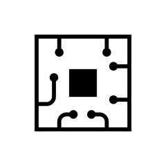 CPU, circuit board icon vector