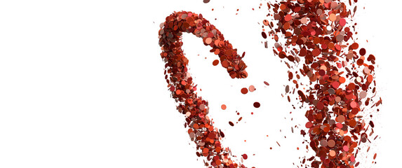 Red Confetti Swirling Design