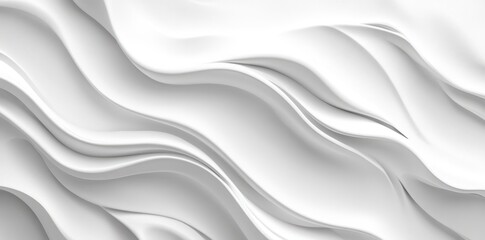 Abstract White Wavy Surface with Smooth Curving Lines