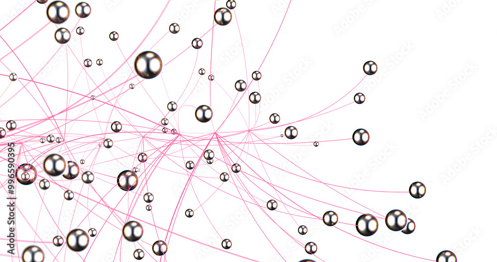 Aufkleber falling cyber particles. big data stream. 3d