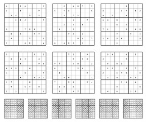 Sudoku game set with answers.