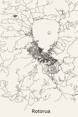 City Road Map OF Rotorua, New Zealand