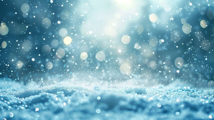 Fototapeta premium Abstract winter scene with falling snowflakes and sunlight