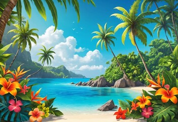 Bright tropical paradise