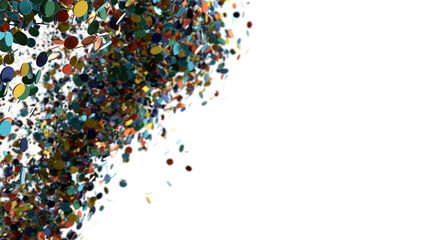 Colorful Confetti Explosion on Black Background