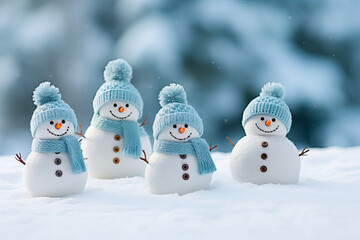 little knitted snowmen