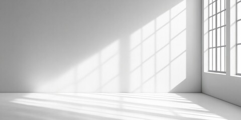 White Room with Window and Sunlight Shadows