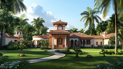 Obraz premium Luxury Villa in Tropical Paradise