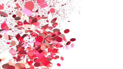 Pink and red confetti exploding