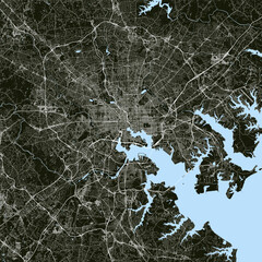 Vector map of Baltimore, Maryland, USA