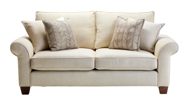 Two seated sofa on transparent background