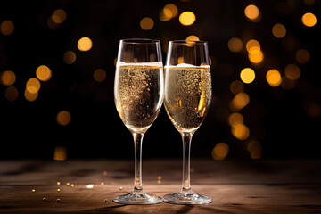 Two glasses with champagne